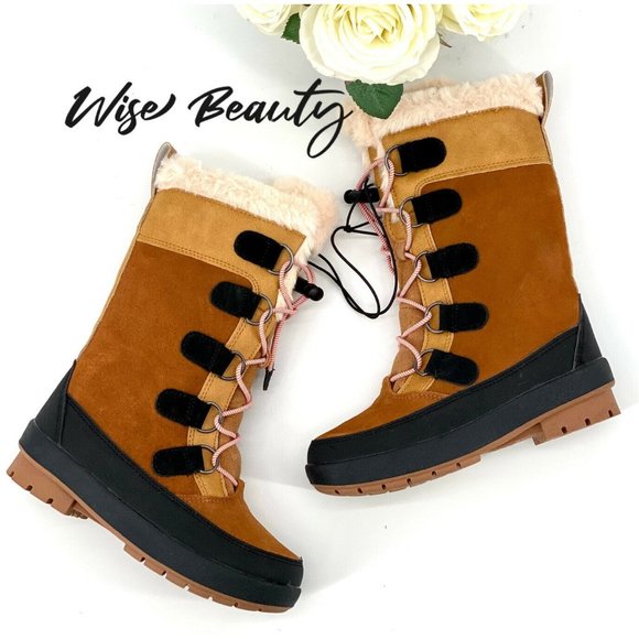 NEW Girl’s Alberta Boots Size 13 Shoe Brown Thermolite Insulated All In Motion - Picture 4 of 8